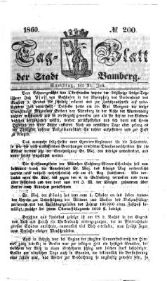 Tag-Blatt der Stadt Bamberg (Bamberger Tagblatt) Samstag 21. Juli 1860