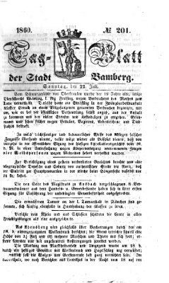 Tag-Blatt der Stadt Bamberg (Bamberger Tagblatt) Sonntag 22. Juli 1860