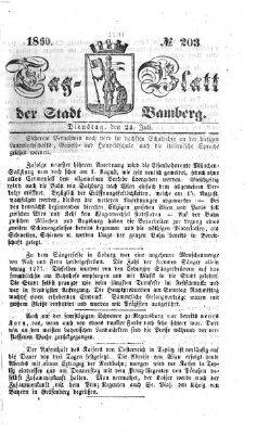 Tag-Blatt der Stadt Bamberg (Bamberger Tagblatt) Dienstag 24. Juli 1860