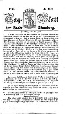 Tag-Blatt der Stadt Bamberg (Bamberger Tagblatt) Freitag 27. Juli 1860