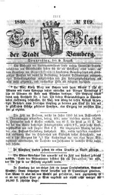 Tag-Blatt der Stadt Bamberg (Bamberger Tagblatt) Donnerstag 9. August 1860