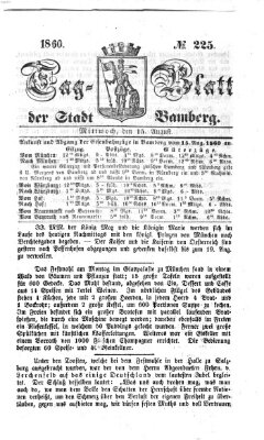 Tag-Blatt der Stadt Bamberg (Bamberger Tagblatt) Mittwoch 15. August 1860