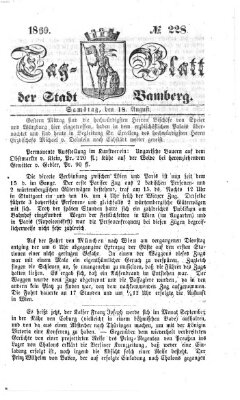 Tag-Blatt der Stadt Bamberg (Bamberger Tagblatt) Samstag 18. August 1860