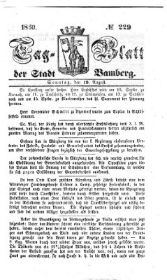 Tag-Blatt der Stadt Bamberg (Bamberger Tagblatt) Sonntag 19. August 1860