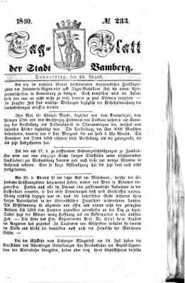 Tag-Blatt der Stadt Bamberg (Bamberger Tagblatt) Donnerstag 23. August 1860