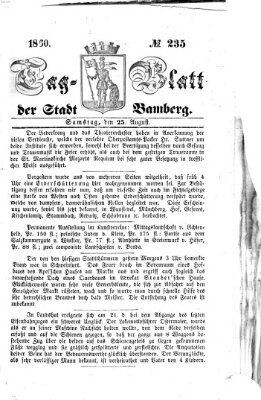 Tag-Blatt der Stadt Bamberg (Bamberger Tagblatt) Samstag 25. August 1860