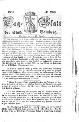 Tag-Blatt der Stadt Bamberg (Bamberger Tagblatt) Sonntag 26. August 1860