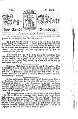 Tag-Blatt der Stadt Bamberg (Bamberger Tagblatt) Samstag 1. September 1860