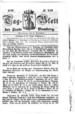 Tag-Blatt der Stadt Bamberg (Bamberger Tagblatt) Sonntag 2. September 1860