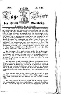 Tag-Blatt der Stadt Bamberg (Bamberger Tagblatt) Dienstag 4. September 1860