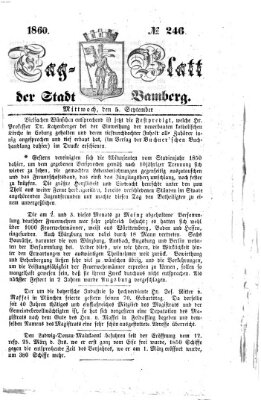 Tag-Blatt der Stadt Bamberg (Bamberger Tagblatt) Mittwoch 5. September 1860