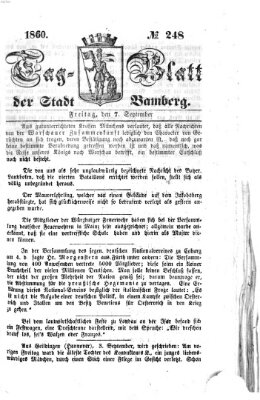 Tag-Blatt der Stadt Bamberg (Bamberger Tagblatt) Freitag 7. September 1860