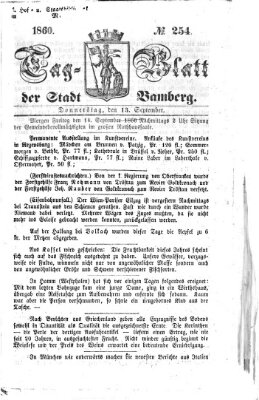 Tag-Blatt der Stadt Bamberg (Bamberger Tagblatt) Donnerstag 13. September 1860