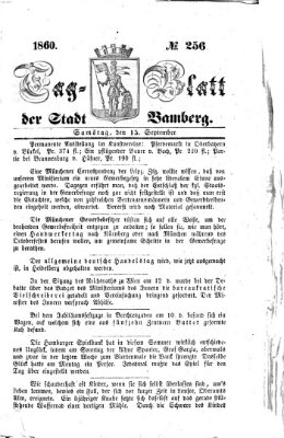 Tag-Blatt der Stadt Bamberg (Bamberger Tagblatt) Samstag 15. September 1860