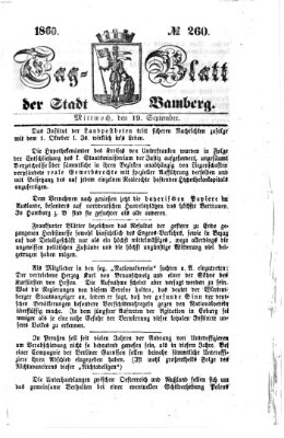 Tag-Blatt der Stadt Bamberg (Bamberger Tagblatt) Mittwoch 19. September 1860