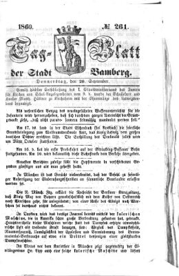 Tag-Blatt der Stadt Bamberg (Bamberger Tagblatt) Donnerstag 20. September 1860