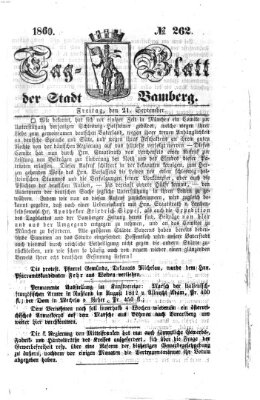 Tag-Blatt der Stadt Bamberg (Bamberger Tagblatt) Freitag 21. September 1860