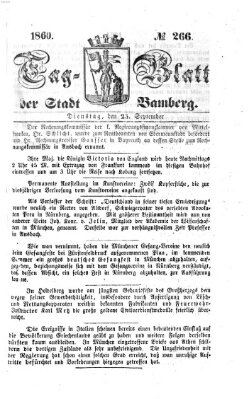 Tag-Blatt der Stadt Bamberg (Bamberger Tagblatt) Dienstag 25. September 1860