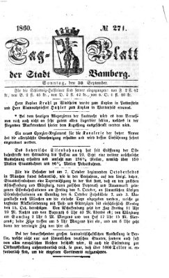 Tag-Blatt der Stadt Bamberg (Bamberger Tagblatt) Sonntag 30. September 1860