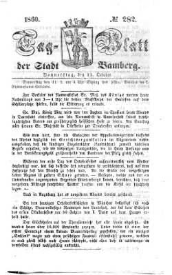 Tag-Blatt der Stadt Bamberg (Bamberger Tagblatt) Donnerstag 11. Oktober 1860