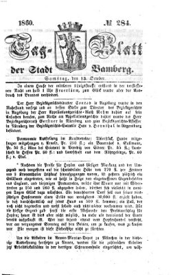 Tag-Blatt der Stadt Bamberg (Bamberger Tagblatt) Samstag 13. Oktober 1860