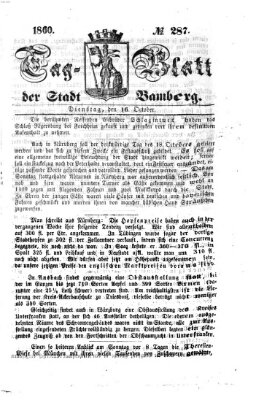 Tag-Blatt der Stadt Bamberg (Bamberger Tagblatt) Dienstag 16. Oktober 1860