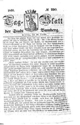 Tag-Blatt der Stadt Bamberg (Bamberger Tagblatt) Freitag 19. Oktober 1860