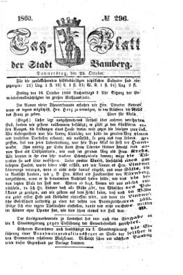 Tag-Blatt der Stadt Bamberg (Bamberger Tagblatt) Donnerstag 25. Oktober 1860