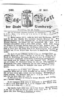 Tag-Blatt der Stadt Bamberg (Bamberger Tagblatt) Dienstag 30. Oktober 1860