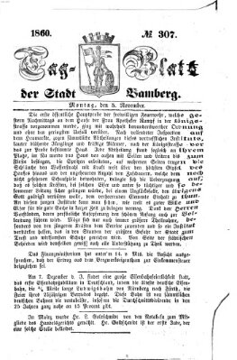 Tag-Blatt der Stadt Bamberg (Bamberger Tagblatt) Montag 5. November 1860