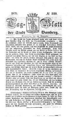 Tag-Blatt der Stadt Bamberg (Bamberger Tagblatt) Sonntag 18. November 1860