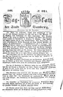 Tag-Blatt der Stadt Bamberg (Bamberger Tagblatt) Montag 19. November 1860