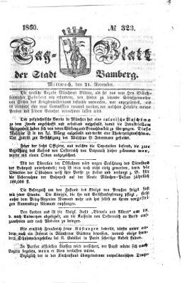 Tag-Blatt der Stadt Bamberg (Bamberger Tagblatt) Mittwoch 21. November 1860