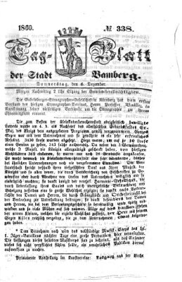 Tag-Blatt der Stadt Bamberg (Bamberger Tagblatt) Donnerstag 6. Dezember 1860