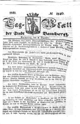 Tag-Blatt der Stadt Bamberg (Bamberger Tagblatt) Samstag 8. Dezember 1860