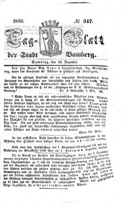 Tag-Blatt der Stadt Bamberg (Bamberger Tagblatt) Samstag 15. Dezember 1860