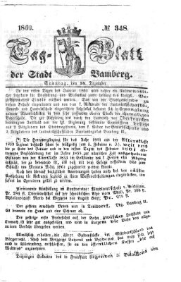 Tag-Blatt der Stadt Bamberg (Bamberger Tagblatt) Sonntag 16. Dezember 1860