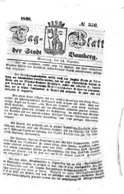 Tag-Blatt der Stadt Bamberg (Bamberger Tagblatt) Montag 24. Dezember 1860