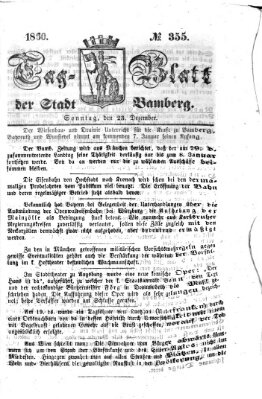 Tag-Blatt der Stadt Bamberg (Bamberger Tagblatt) Sonntag 23. Dezember 1860