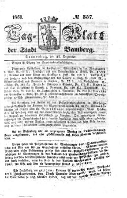 Tag-Blatt der Stadt Bamberg (Bamberger Tagblatt) Donnerstag 27. Dezember 1860