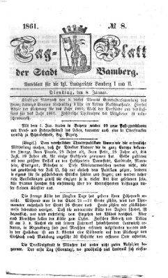 Tag-Blatt der Stadt Bamberg (Bamberger Tagblatt) Dienstag 8. Januar 1861