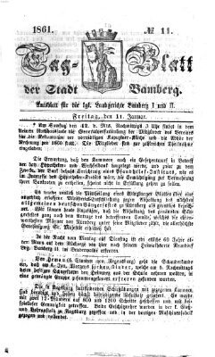 Tag-Blatt der Stadt Bamberg (Bamberger Tagblatt) Freitag 11. Januar 1861