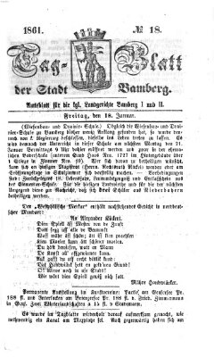 Tag-Blatt der Stadt Bamberg (Bamberger Tagblatt) Freitag 18. Januar 1861