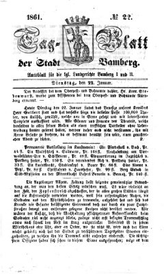 Tag-Blatt der Stadt Bamberg (Bamberger Tagblatt) Dienstag 22. Januar 1861