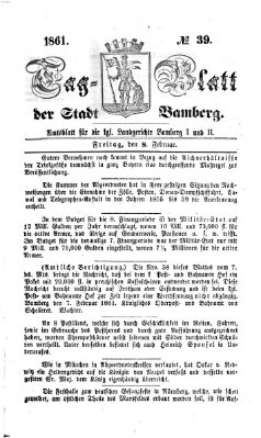 Tag-Blatt der Stadt Bamberg (Bamberger Tagblatt) Freitag 8. Februar 1861