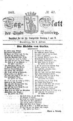 Tag-Blatt der Stadt Bamberg (Bamberger Tagblatt) Samstag 9. Februar 1861