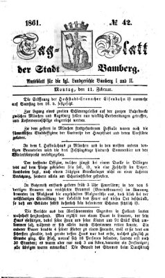 Tag-Blatt der Stadt Bamberg (Bamberger Tagblatt) Montag 11. Februar 1861