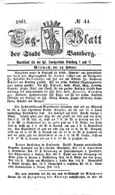 Tag-Blatt der Stadt Bamberg (Bamberger Tagblatt) Mittwoch 13. Februar 1861