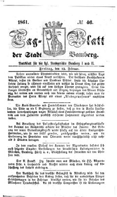 Tag-Blatt der Stadt Bamberg (Bamberger Tagblatt) Freitag 15. Februar 1861