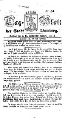 Tag-Blatt der Stadt Bamberg (Bamberger Tagblatt) Samstag 23. Februar 1861